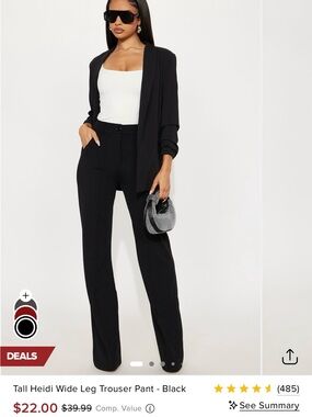 Fashion Nova Black Tall Wide-Leg Trouser Pants